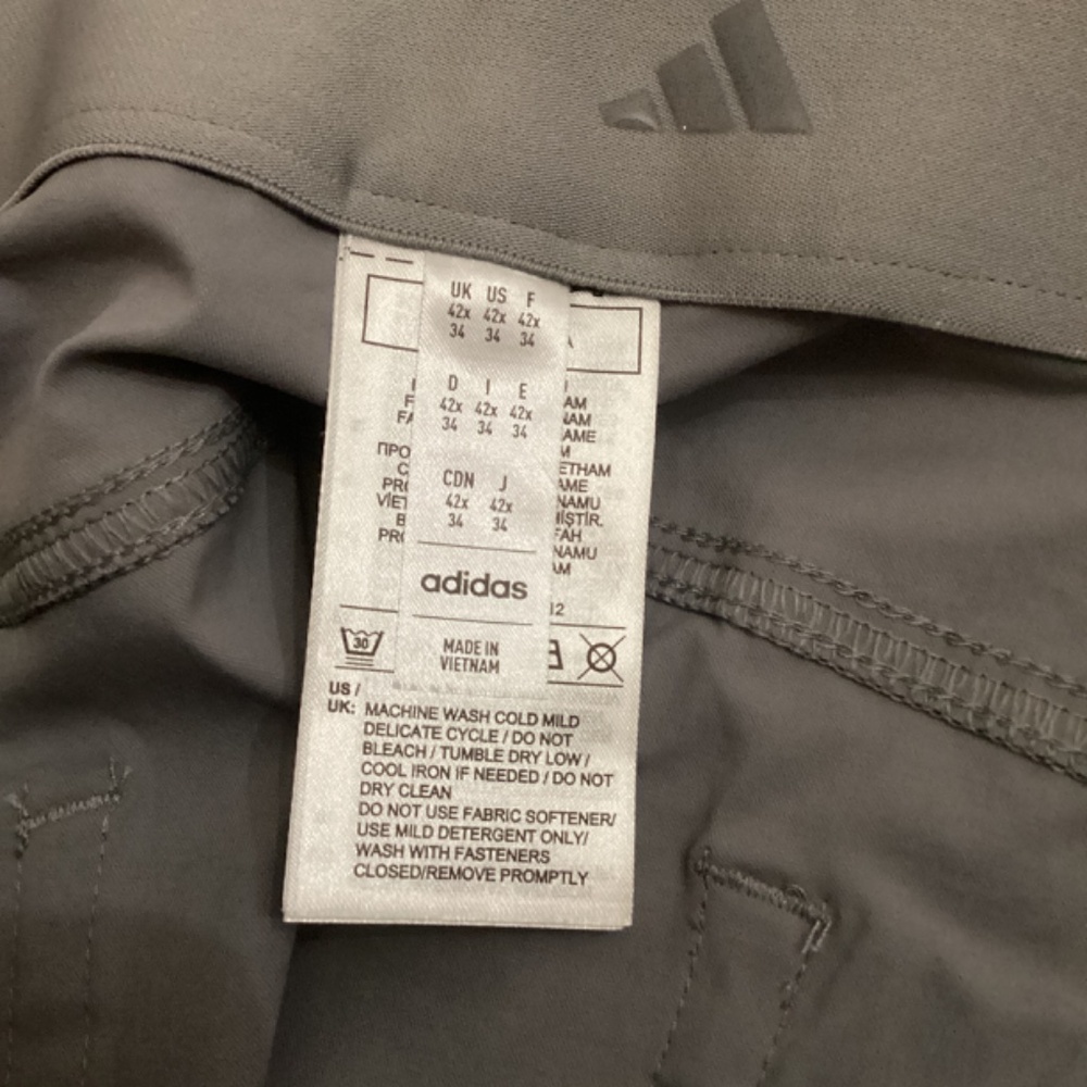 Adidas Men's ULT365 Pants Grey Three F17 Size 42x34 IWO198 5 Pocket Golf NWT Men - Picture 3 of 6